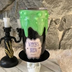 Witch&#39;s Brew Tumbler with Glow in the Dark Drip Top
