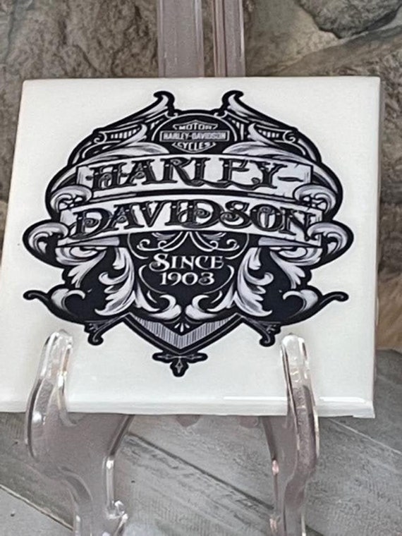 Drinkware Kitchen & Dining Harley Flourish Square Tile Coasters Set of