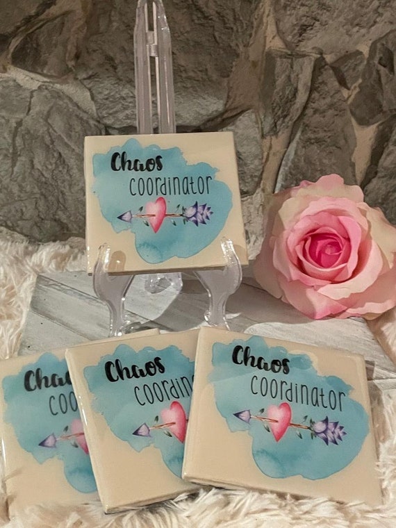 Drinkware Kitchen & Dining Harley Flourish Square Tile Coasters Set of