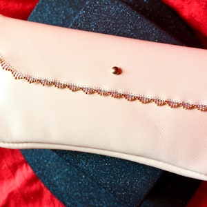 Leather Clutch,Blush Leather Clutch,Beaded Clutch,Pink Leather Clutch,Blush Leather Hand Bag