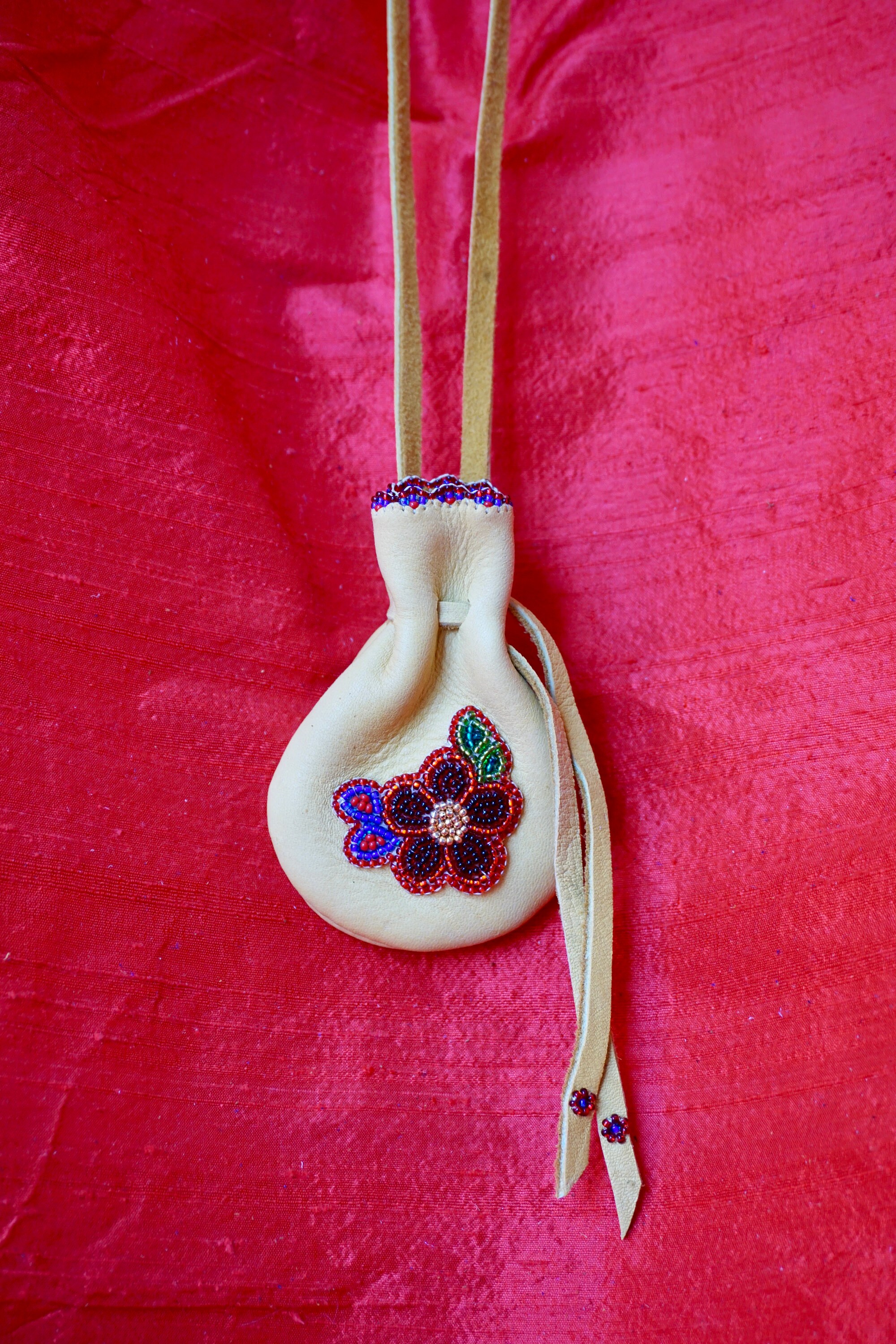 Leather Medicine Bagleather Medicine Pouchbeaded Leather Etsy