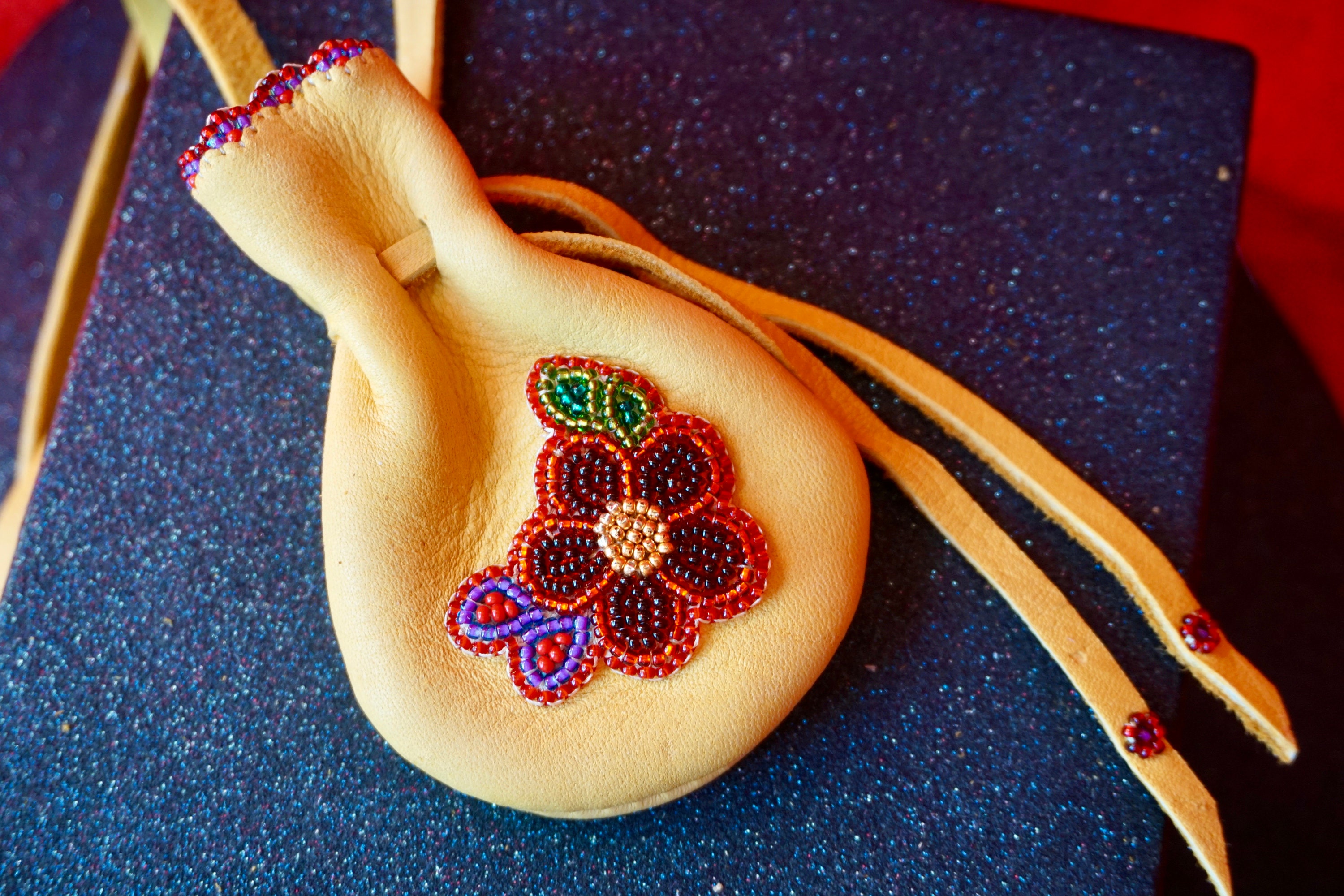 Leather Medicine Bagleather Medicine Pouchbeaded Leather Etsy
