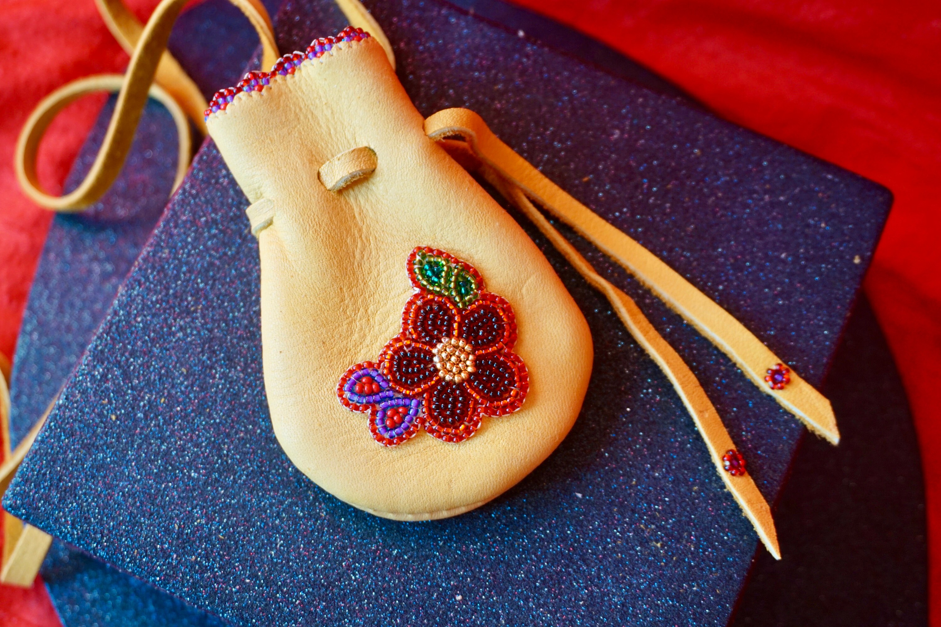 Leather Medicine Bagleather Medicine Pouchbeaded Leather Etsy