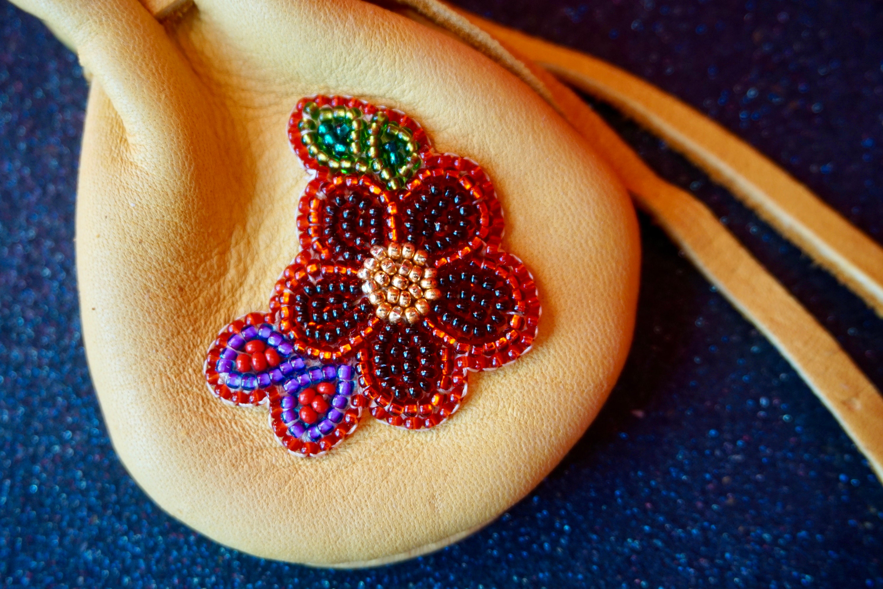 Leather Medicine Bagleather Medicine Pouchbeaded Leather Etsy