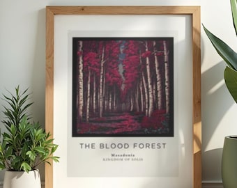 Póster enrollado "Bosque Sangriento" / "Hueso y Ceniza" / 45,7 cm x 61 cm / Póster de decoración fantástica