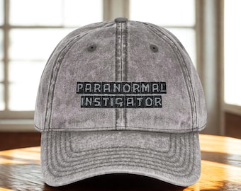 Gorra de investigador paranormal / Gorra vintage bordada con efecto desgastado / Cazador de fantasmas