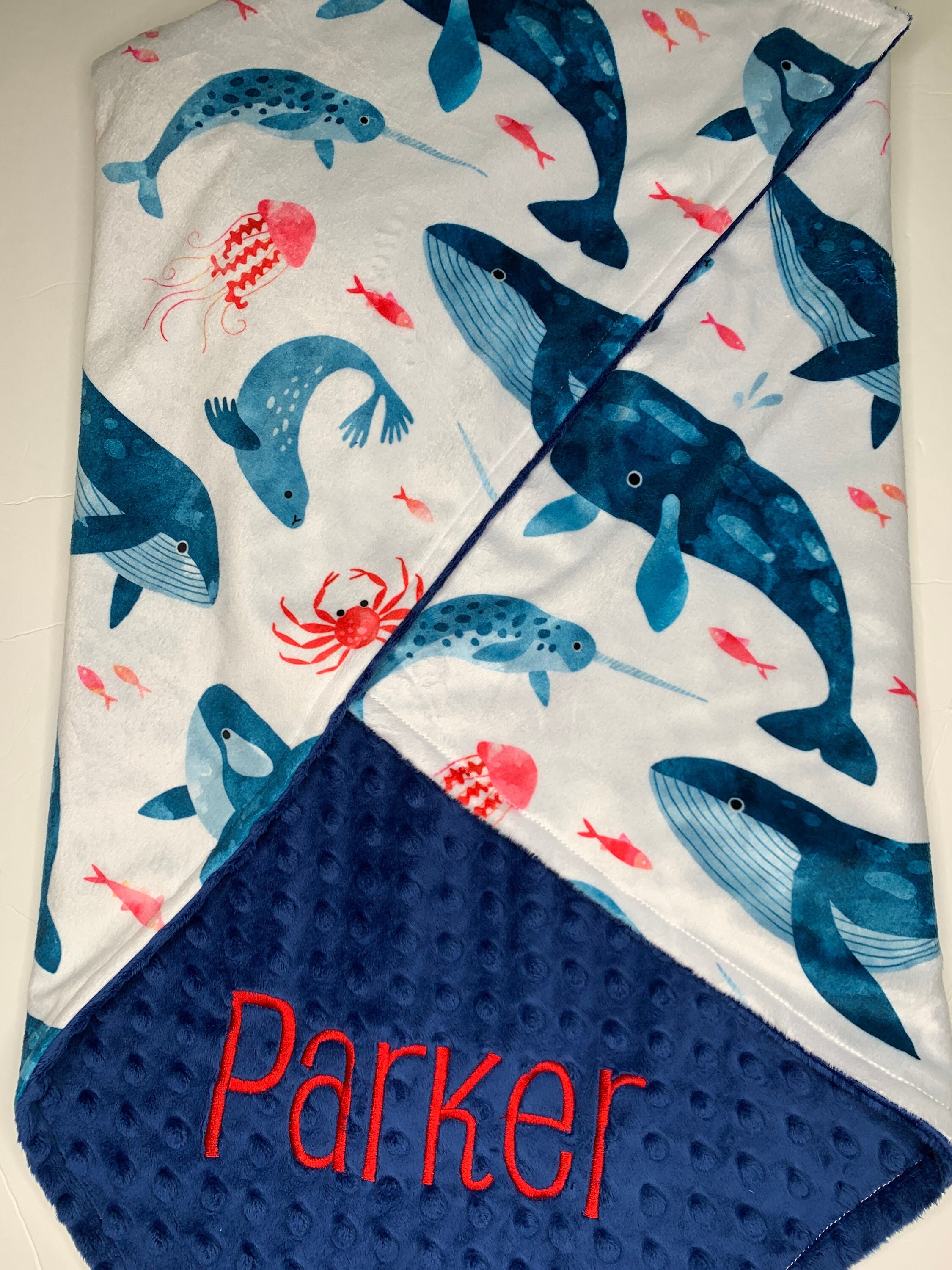 Customized Baby Whales Blanket Personalized Baby Nautical Shower Gift Personalized Baby Boy Toddler Blanket or Lovey Baby Whale Lovey Etsy Canada