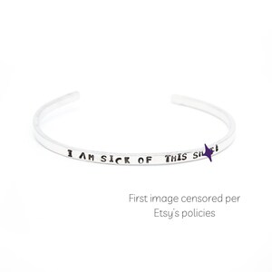 Pulsera "Estoy harto de esta mierda", regalos con malas palabras, joyas con malas palabras, regalos divertidos para el mejor amigo