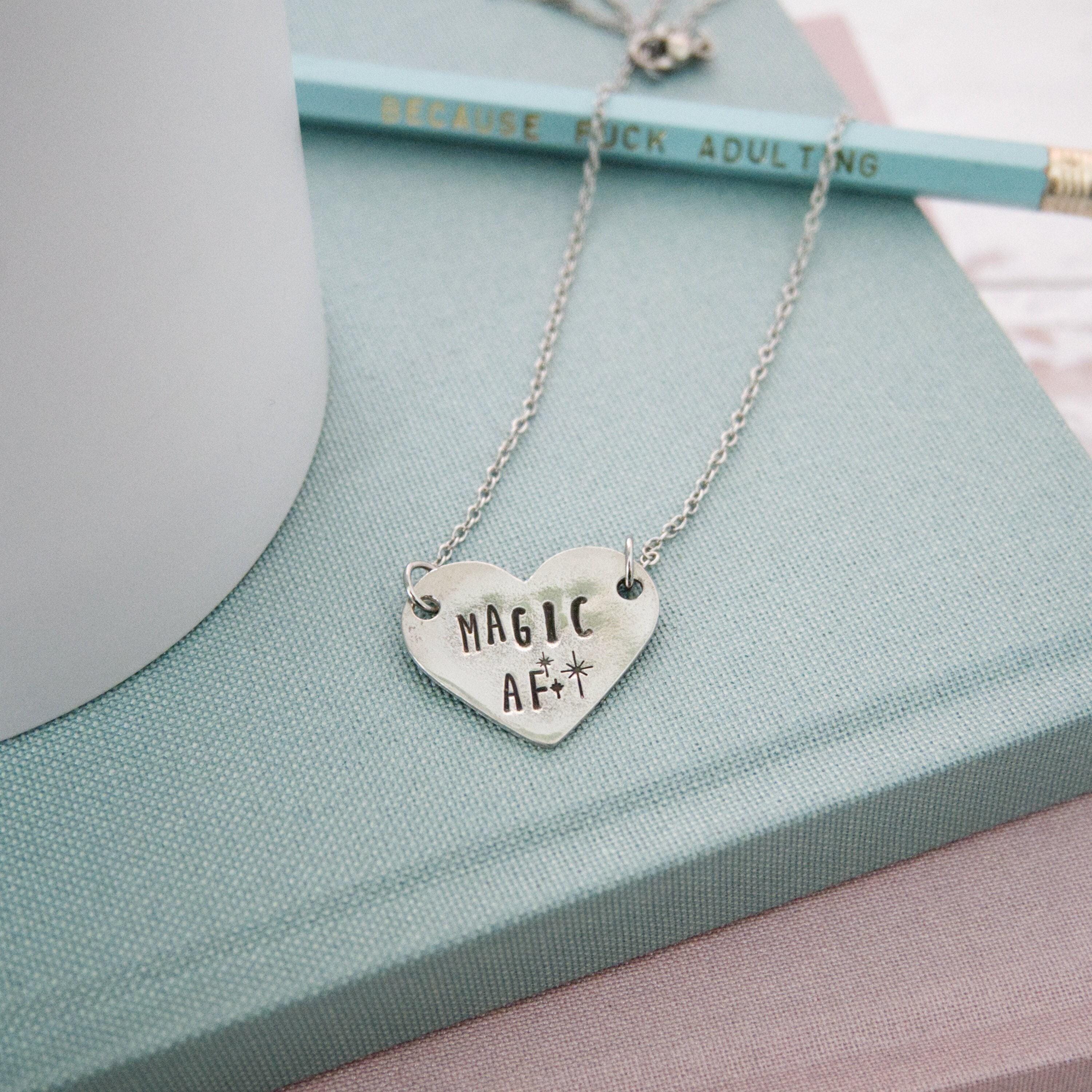 Magic AF Necklace, Feminist Necklace, Coworker Leaving Gift for Woman, Funny Gift for Best Friend