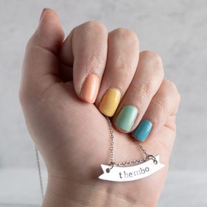 Thembo Necklace, They Them Necklace, Genderqueer Jewelry, Non Binary Gifts, Funny Gifts for Best Friend  for Her