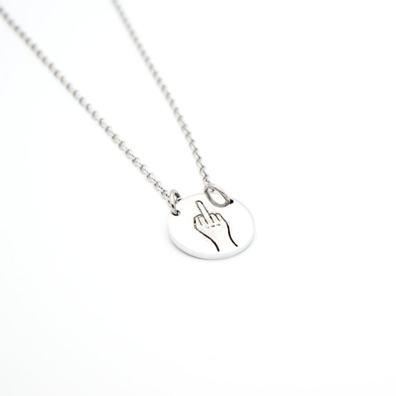 Middle finger necklace deals