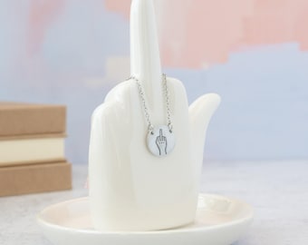Middle Finger Necklace, Middle Finger Jewelry, Coworker Leaving Gift for Woman, Funny Gifts for Best Friend
