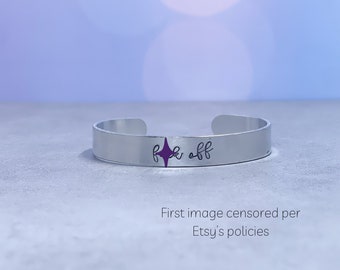 Bracciale F*ck Off, Regali con parolacce, Gioielli con parole maledette, Bracciale sottile, Regali divertenti per i migliori amici, Stile minimalista