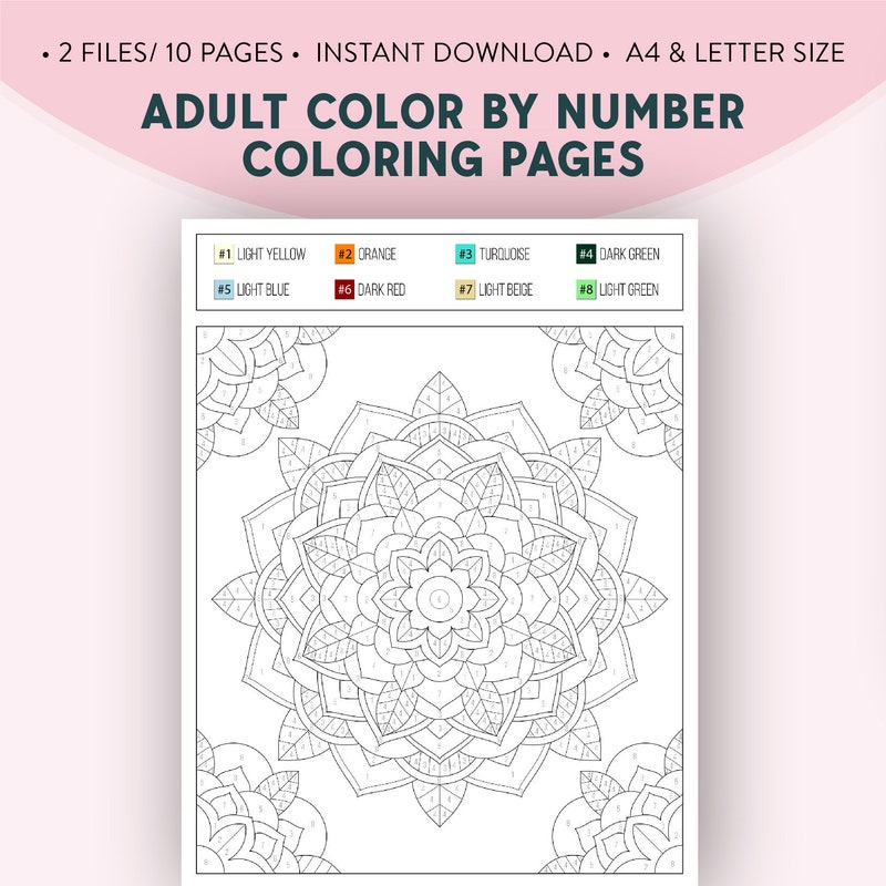 Adult Color by Number Books - Etsy