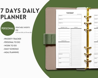 Tagesplaner Seiten & Tagesplaner Printable Inserts Digital Download-Persönliche Größe