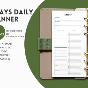 Daily Planner Pages & Day Planner Printable Inserts Digital Download-FC Compact