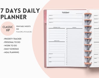 Daily Planner Pages & Day Planner Printable Inserts Digital Download-Classic HP