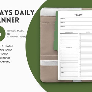 Daily Planner Pages & Day Planner Printable Inserts Digital Download-B6