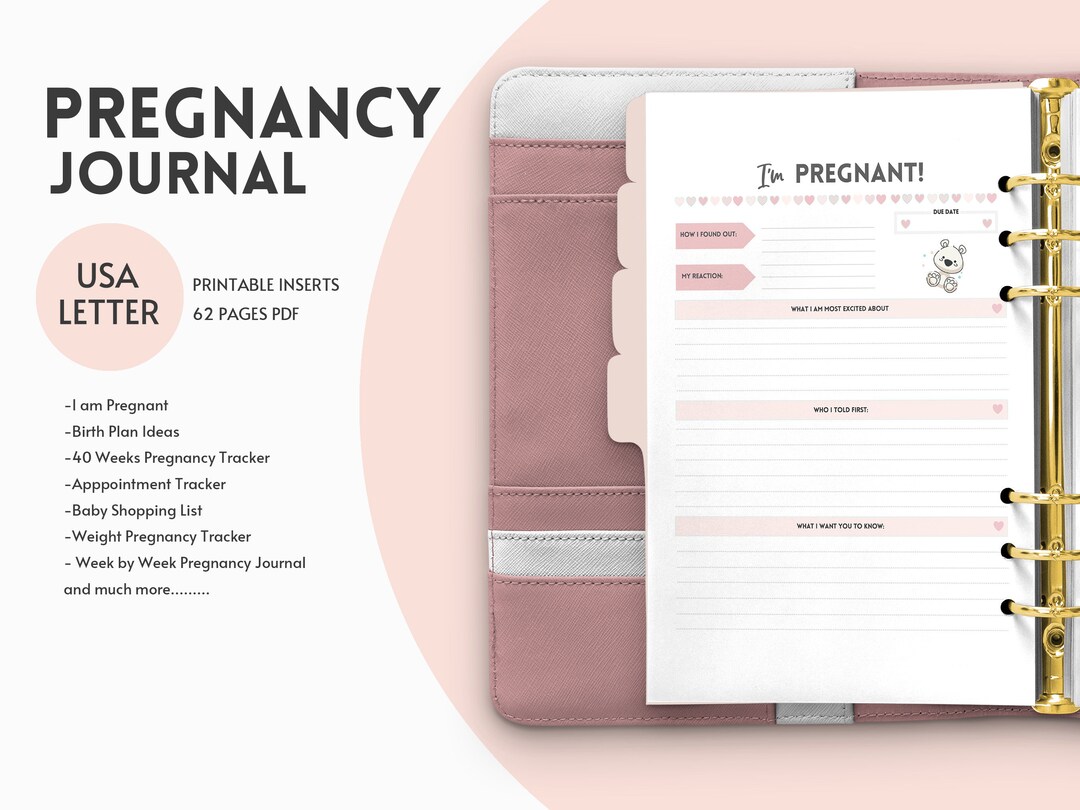 Pregnancy Journal Printable Pregnancy Tracker Pregnancy Diary Etsy