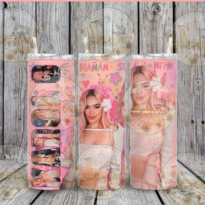 Bichota, Karol G Pink Hair, Sublimation, Straight Tumbler Design, PNG, Tumbler Wrap