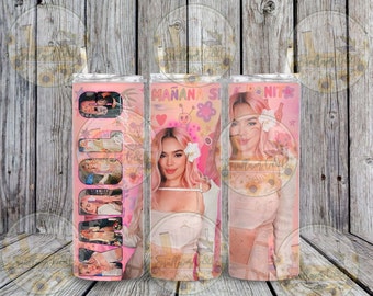 Bichota, Karol G Pink Hair, Sublimation, Straight Tumbler Design, PNG, Tumbler Wrap
