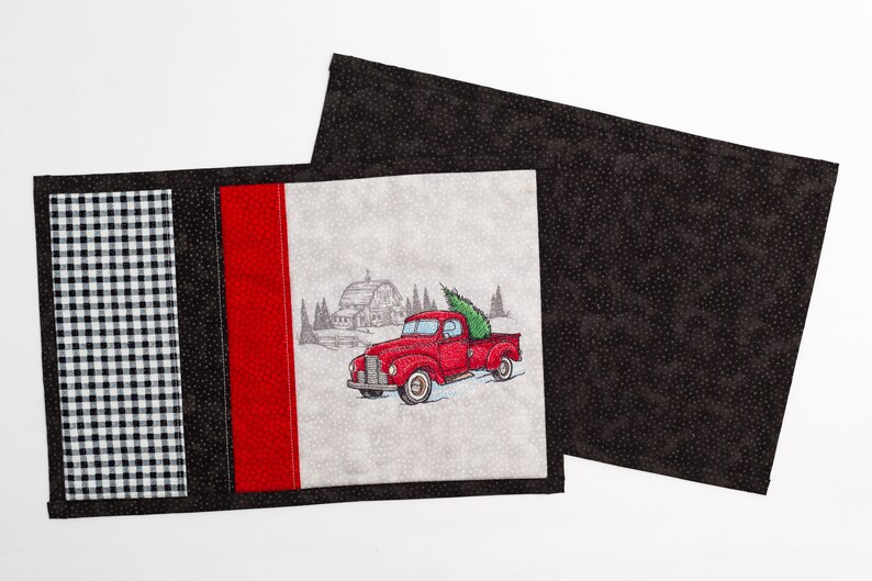 Red Truck Christmas Placemats Set of FOUR 10x15 Embroidered Etsy