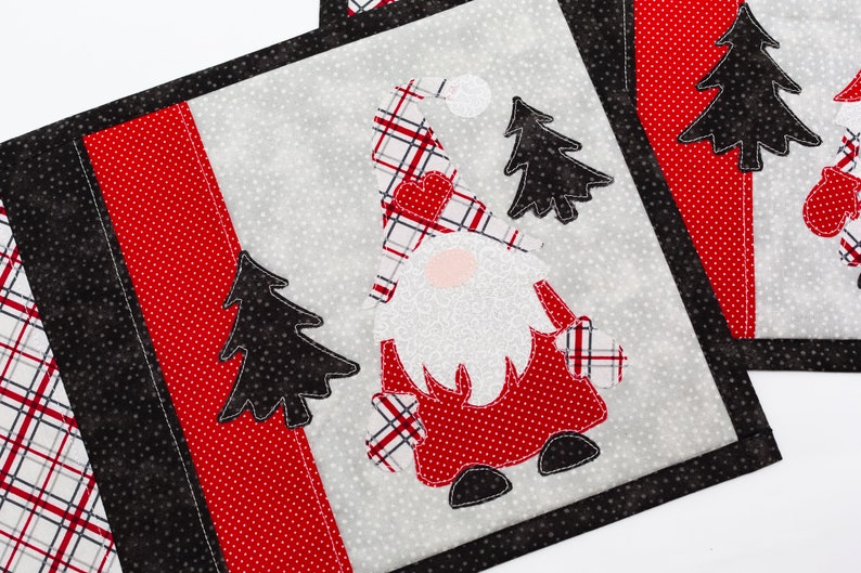 Christmas Placemats Gnome Placemats 10x15 Whimsical Etsy