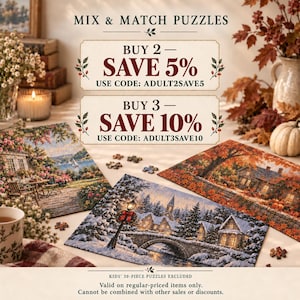 Cozy Halloween Puzzle Vintage Halloween Jigsaw Puzzle Autumn Porch Puzzle Pumpkin Puzzle Fall Gift Halloween Decor Cozy Night image 4
