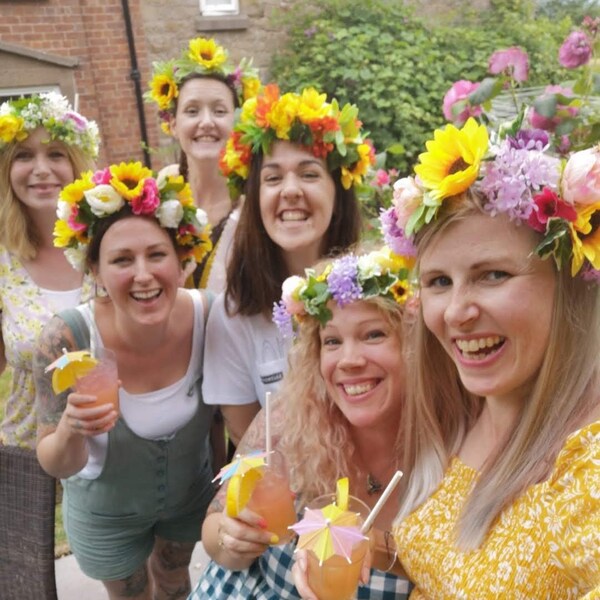 Flower Crown Kit- Make your own! Hen Do Party Weekend Activity. Festival Headdress. Crafting. Hen Night. Baby Shower. Mindfulness Wellbeing.