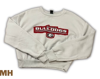 Reworked and Repurposed Distressed Georgia Crewneck