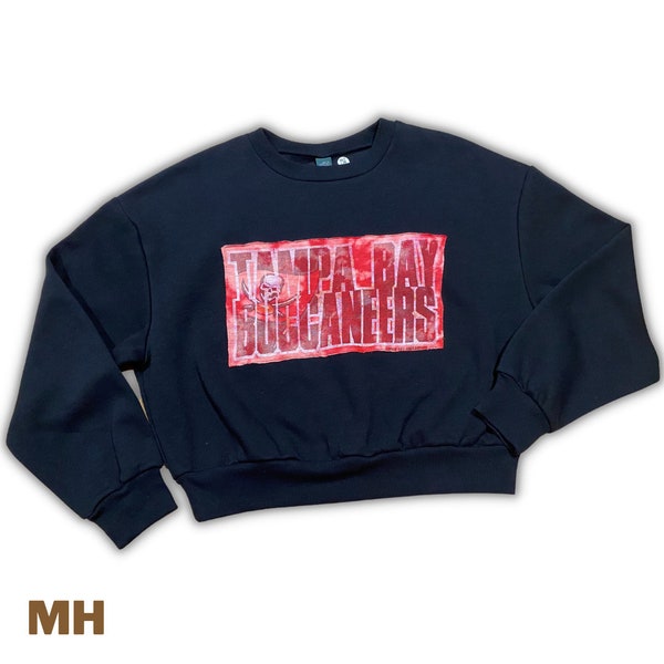 Repurposed and Reworked Tampa Bay Bucs Cropped Sweatshirt