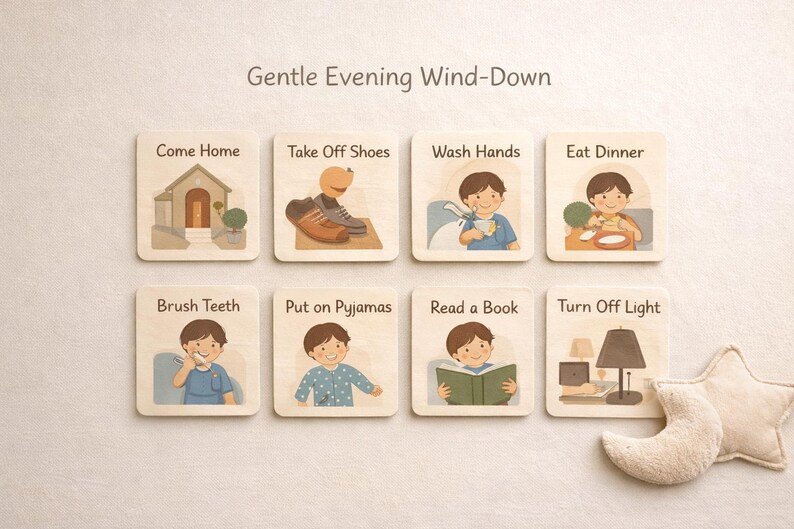 Visuals For Evening Routine Visual Routine Cards | Morning & Evening Schedule, Autism ADHD Support ...