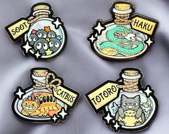 Ghibli Potions 2.5" Hard Enamel Pins