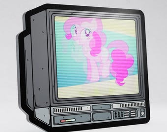 2.5" Lenticular MLP Pinkey Pie CRTV Enamel Pin