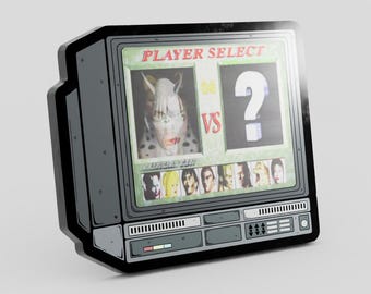 2.5" Lenticular Tekken 1 Select Screen CRTV Enamel Pin