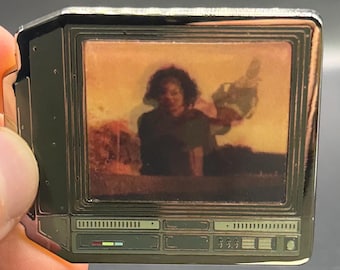 2.5" Lenticular Texas Chainsaw Massacre CRTV Enamel Pin
