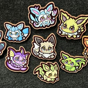 Eeveelution SHINY Chibi Wood Pins