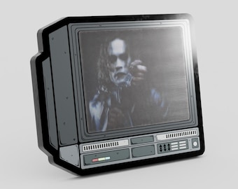 2.5" Lenticular The Crow CRTV Enamel Pin