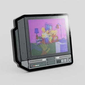 2.5" Lenticular Animated 80s Cartoon CRTV Enamel Pin