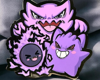 Gengar-Trio 2,5" Anstecknadel aus Hartemaille