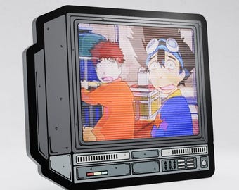 2.5" Lenticular D!g!mon Shock CRTV Enamel Pin
