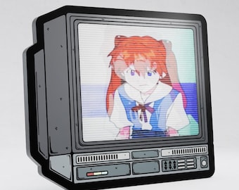 2.5" Lenticular Asuka Yappin CRTV Enamel Pin