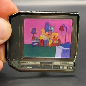2.5&quot; Lenticular Animated 80s Cartoon CRTV Enamel Pin