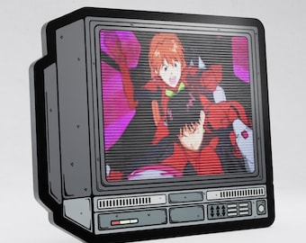 2.5" Lenticular Asuka Hitting Shinji CRTV Enamel Pin