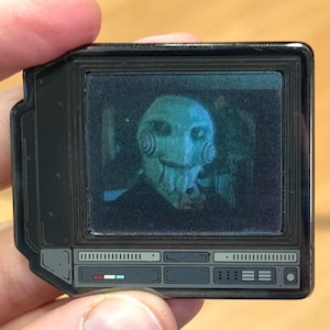 2.5&quot; Lenticular Saw CRTV Enamel Pin