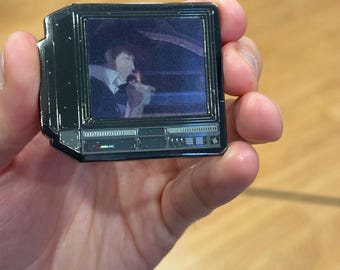 2.5&quot; Lenticular Anime Cowboy CRTV Enamel Pin