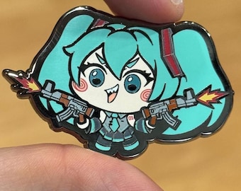 Broche de esmalte rígido de 2 polegadas da Miku de Battle Royale