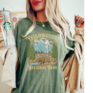 Yellowstone Tee, Yellowstone National Park Shirt, Yellowstone Vintage Inspired T-shirt, Unisex Tee, Comfort Colors , Oversized Tee