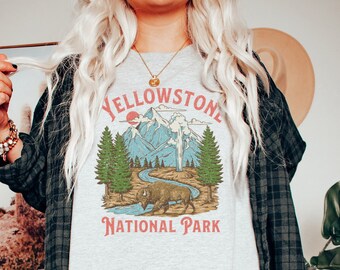 Yellowstone Tee, Yellowstone National Park T-Shirt, Hippie Tee Vintage Inspired T-shirt, Unisex Tee, National Park Sweatshirt, Oversized Tee