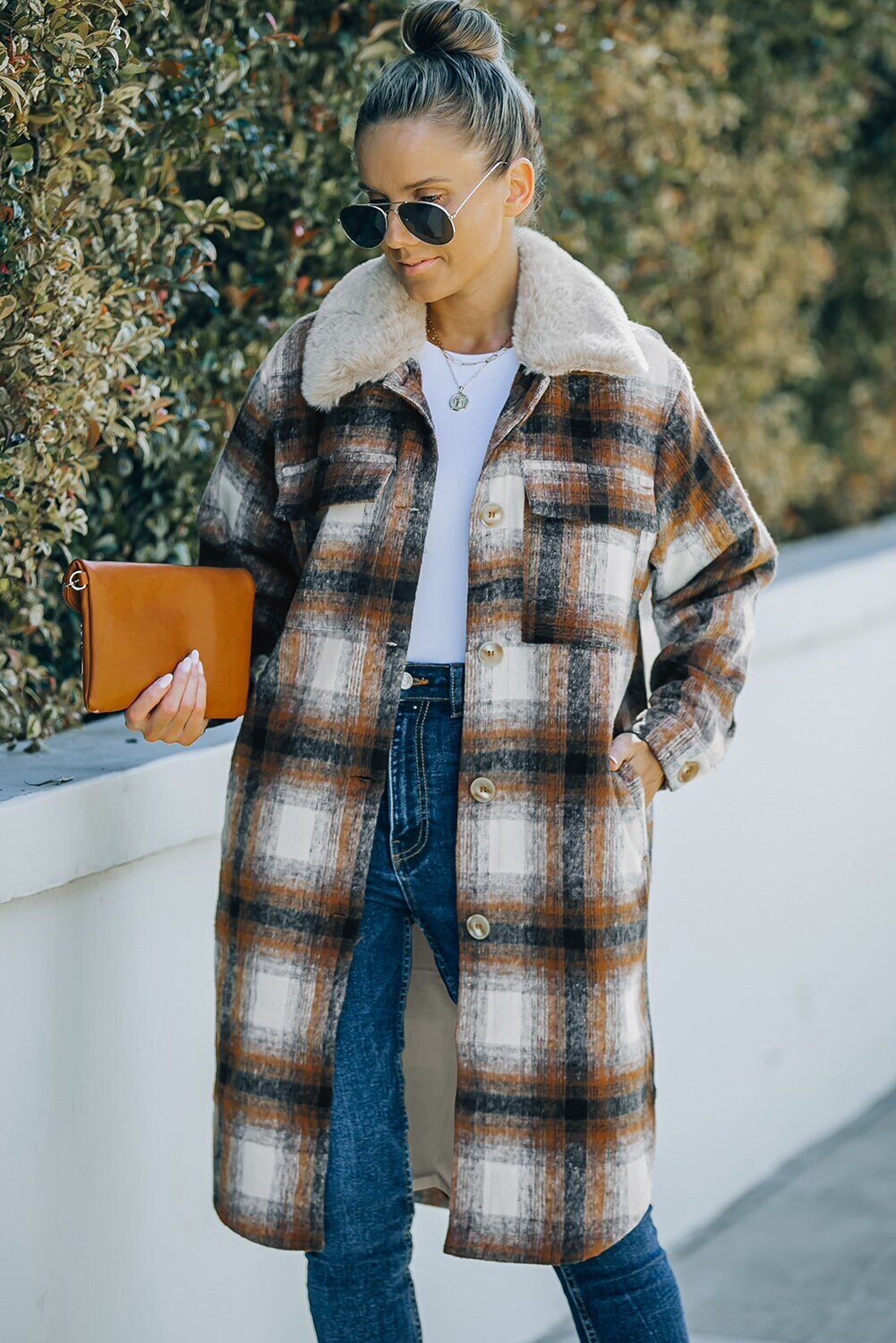 buffalo plaid duster jacket